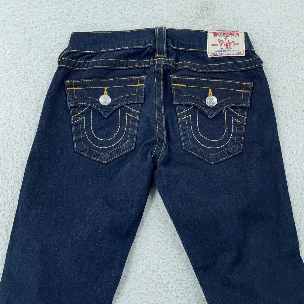 True Religion Jeans Womens 25 27x28 Dark Wash Denim Misty Skinny Flap Pockets